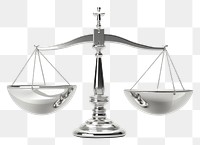 PNG 3d render of a legal justice balance scale in surreal abstract style metal transportation technology.