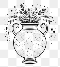 PNG Vase drawing sketch illustrated.