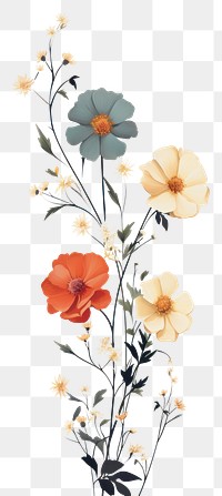 PNG Flower painting pattern plant.