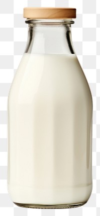 PNG Milk in glass bottle dairy food white background