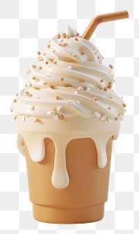 PNG Cream frappuccino cream dessert cupcake.