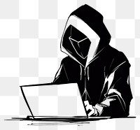 PNG Hacker with laptop sweatshirt computer cartoon.