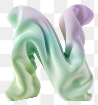 PNG  Letter N figurine purple green.