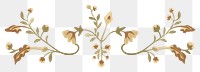 PNG  Wildflower divider ornament pattern white background calligraphy.