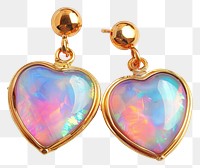 PNG Heart opal earrings gemstone jewelry pendant.