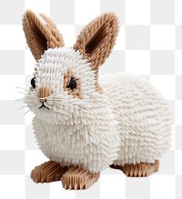 PNG 3D pixel art of a bunny animal mammal white.