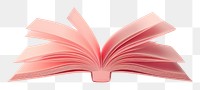 PNG 3d render icon of open book publication literature education.