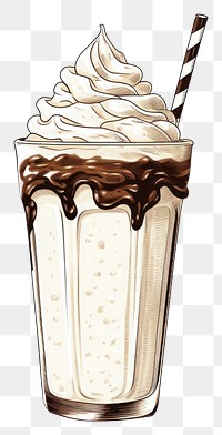 PNG A cartoon-like drawing of a milkshake smoothie dessert cream.