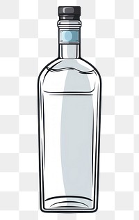 PNG A cartoon-like drawing of a vodka bottle glass drink.