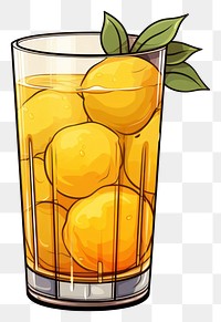 PNG A cartoon-like drawing of a yellow plum juice fruit drink lemon.