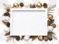 PNG  Christmas decoration on backgrounds frame white.
