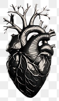 PNG Anatomical heart black background antioxidant electronics.