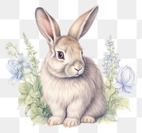 PNG Aesthetic color pencil illustration of bunny drawing rodent animal