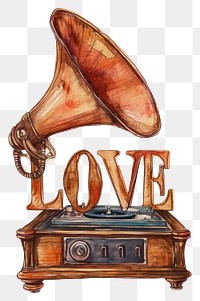 PNG Gramophone watercolor broadcasting electronics technology.