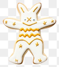PNG Bunny cookie art icing gingerbread dessert.