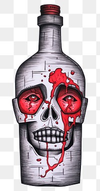 PNG Hand-drawn sketch vodka bottle drink art.