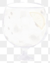 PNG Hand drawn a gin in kid illustration book style drink glass white background.