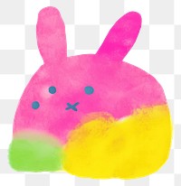 PNG Hand drawn bunny vibrant colors mammal white background representation.