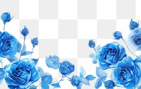 PNG Blue rose line horizontal border backgrounds pattern flower.