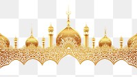 PNG Eid mubarak line horizontal border architecture building gold.