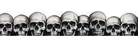 PNG Skull line horizontal border white background accessories copy space.