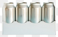 PNG Blank six beer can paper pack refreshment container drinkware.