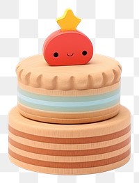 PNG Wooden cute toy cake dessert food white background.
