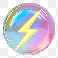 PNG Energy power thunder icon sphere illuminated electricity.