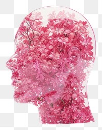 PNG Head sculpture pink flowers bouquet plant petal head.