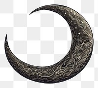 PNG A crescent moon astronomy nature sketch.
