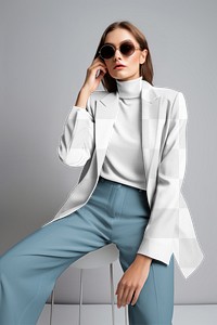 Women's smart casual wear png product mockup, transparent design