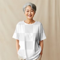 Women's oversized t-shirt png mockup, transparent design