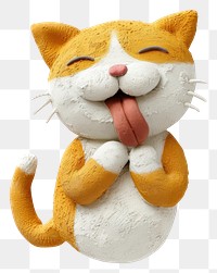 PNG Cat with tongue animal mammal plush.