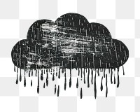 PNG Cloud with rain drawing sketch art.