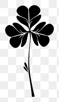 PNG Clover leaf silhouette clip art white plant white background.