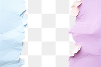 PNG Pastel colors border paper with ripped backgrounds petal white background.