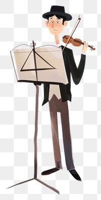 PNG A conductor holding music sheet violin white background concentration.