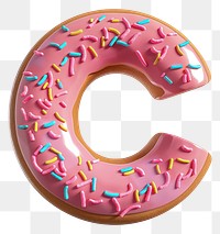 PNG Donut in Alphabet Shaped of C donut dessert shape.