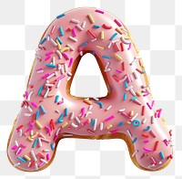 PNG Donut in Alphabet Shaped of A donut sprinkles dessert.