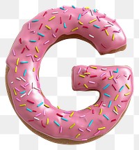 PNG Donut in Alphabet Shaped of G donut dessert shape.