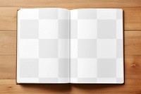 Opened journal png mockup, transparent design