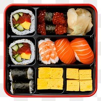 PNG Bento meal sushi lunch.