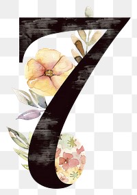 PNG Number flower font white background.