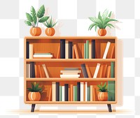 Furniture bookshelf bookcase plant.