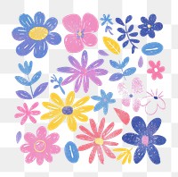 PNG Flowers Risograph style backgrounds pattern plant.