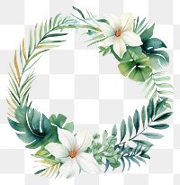 PNG Tropical botanical wreath pattern flower plant.