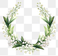 PNG Lily of valley flowers frame wreath plant white