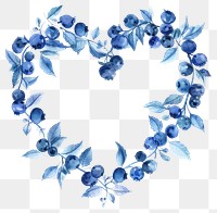PNG Blueberry border watercolor fruit heart plant.