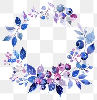 PNG Blurberry border watercolor blueberry pattern circle.