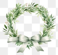 PNG Mistletoe ribbon wreath plant white background celebration.